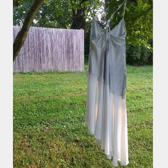 two-toned asymmetrical up-cycled hand-dyed dress - Picture 4 of 7